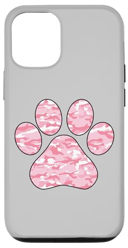 Hülle für iPhone 12/12 Pro Pfotenabdruck, Pink, Camo von es designs