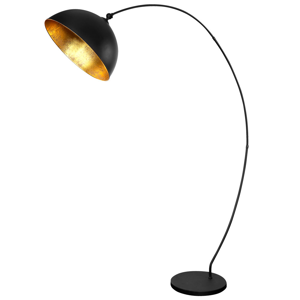 LED Bogenstehleuchte mit Blattgold, schwarz matt, H 182 cm von etc-shop