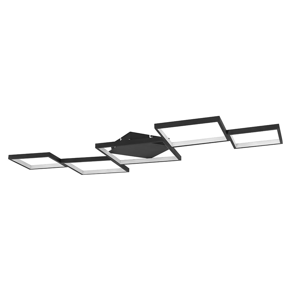 LED Deckenleuchte, schwarz, dimmbar, Fernbedienung, L 120 cm von etc-shop