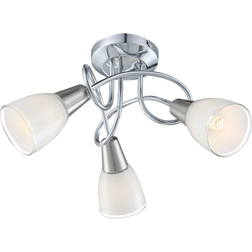 Moderne Deckenleuchte in rundem Design aus Chrom und Nickel von GLOBO LIGHTING