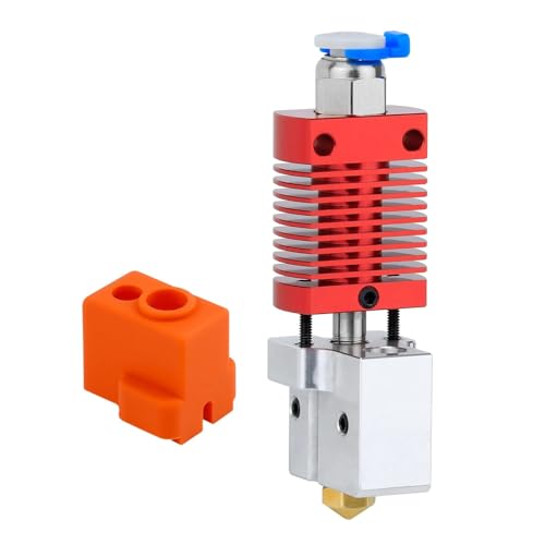 For En-der3 Hochtemperatur-Hotend-Kit, erreichen Sie 550 ℃. Kupferbeschichtete Vulkandüse, Heizblock, Bimetall-Kehle, CR10-Extruder-Hotend(Aluminum-Red) von eumenghe