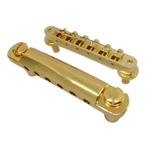 Gitarren-Saitenhalter mit fester Sattelbrücke for Tune-O-Matic 1 Set Gold for ABR-1 LP SG E-Gitarren Ersatzteile(Bridge Tailpiece Set) von eumenghe