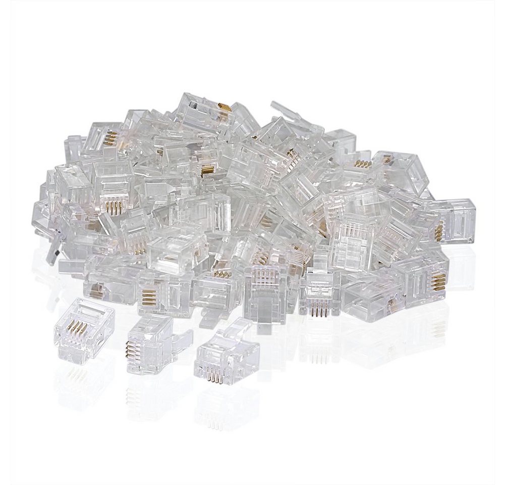 euroharry 100 PCS RJ11 Stecker 6P4C Telefon Modular Telefonkabel Adapter Adapter von euroharry