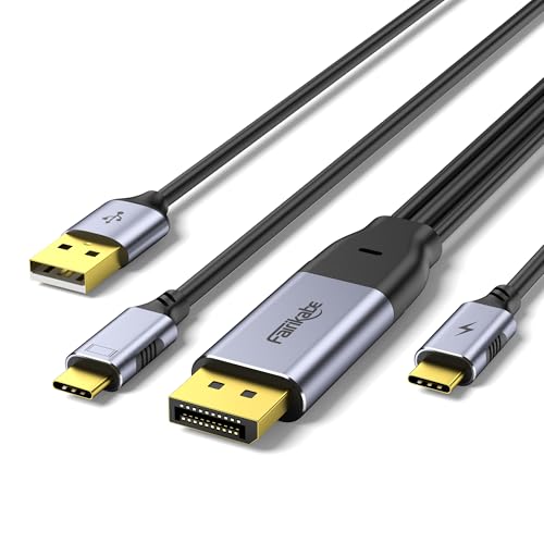 fairikabe DisplayPort-zu-USB-C-Kabel 3 m 4K@60Hz, unidirektionale DisplayPort-Quelle zu USB-C-Monitordisplay für Studiodisplay, tragbaren Monitor-Touchscreen, USB-C-Monitor usw. von fairikabe