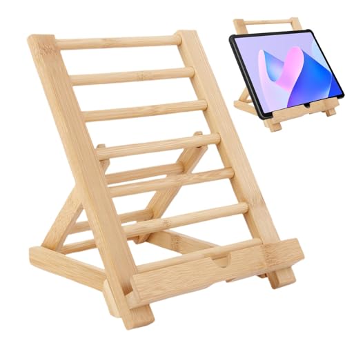 Tablet-Halter für den Schreibtisch, klappbarer Tablet-Schreibtischständer, Desktop-Handy-Ständer, Tablet-Ständer-Halter, Küchen-Kochbuchständer mit Ladeloch für Kochbuch/Tablet-PC-Lehrbuch von fanelod