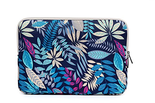 fdsmall Laptoptasche Schutzhülle Wasserdicht Neoprene, Laptop Sleeve Case Laptophülle Notebook Hülle Tasche für Acer/Asus/Dell/Lenovo/HP/Samsung (Blaue Blätter, 11,6 Zoll) von fdsmall