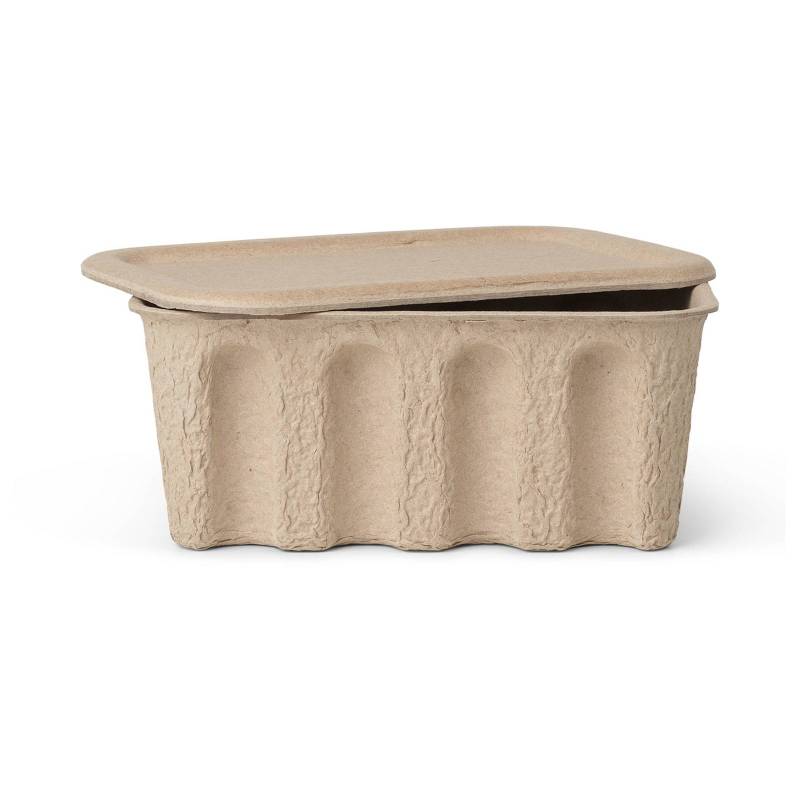 ferm LIVING Aufbewahrungsbox Paper Pulp, 28 x 18 cm, 2er-Set von ferm LIVING