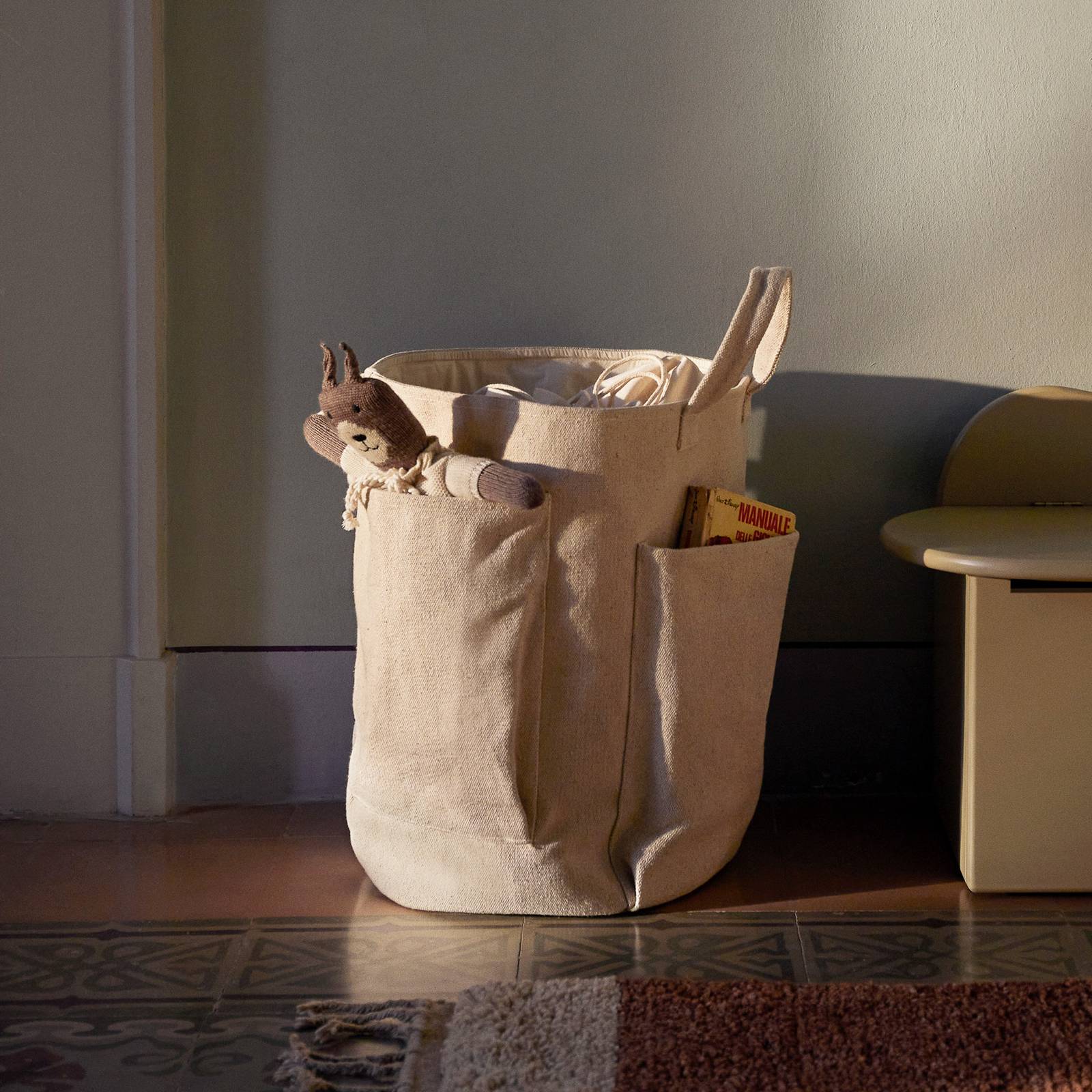 ferm LIVING Aufbewahrungstasche Pocket, Ø 30 cm, Baumwolle von ferm LIVING