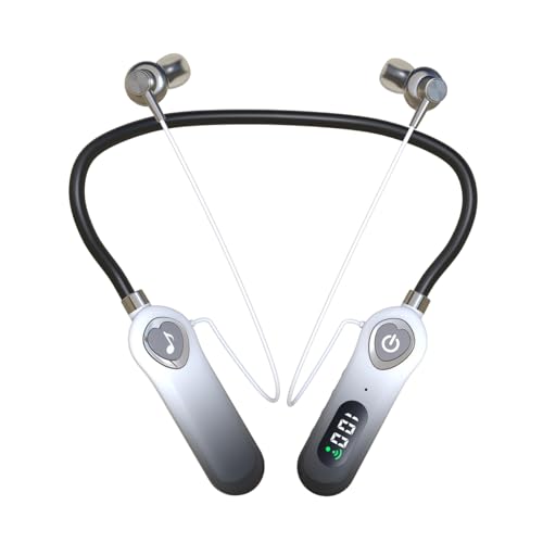 fesoklaf V5.3 Bluetooth-Kopfhörer mit Nackenbügel, kabellos, Musik-Sharing, Nackenbügel, Ohrhörer mit Mikrofon, Geräuschunterdrückung, In-Ear-Headset, unterstützt Speicherkarte für von fesoklaf