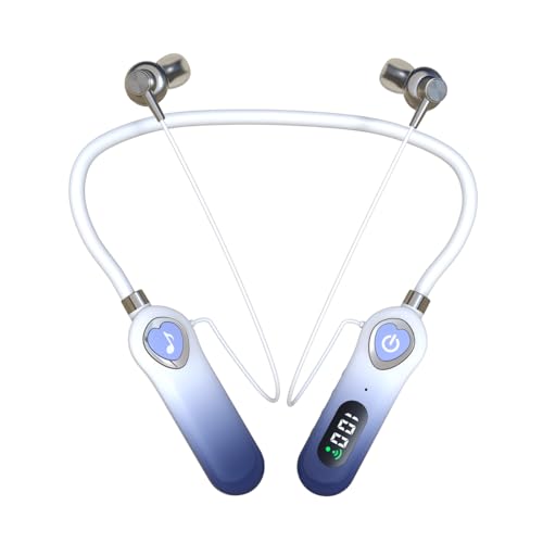 fesoklaf V5.3 Bluetooth-Kopfhörer mit Nackenbügel, kabellos, Musik-Sharing, Nackenbügel, Ohrhörer mit Mikrofon, Geräuschunterdrückung, In-Ear-Headset, unterstützt Speicherkarte für von fesoklaf