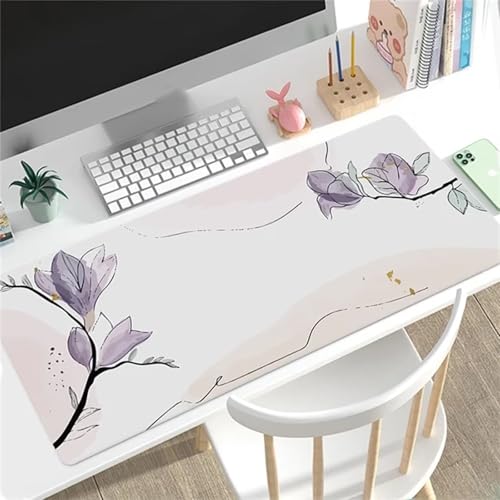 Gaming Mauspad XXL,Abstrakte Blume Large Mouse Pad, rutschfeste Gummibasisgenähte Anti-Fray-Kanten für Home Office 1200x600x3mm von fghgbf