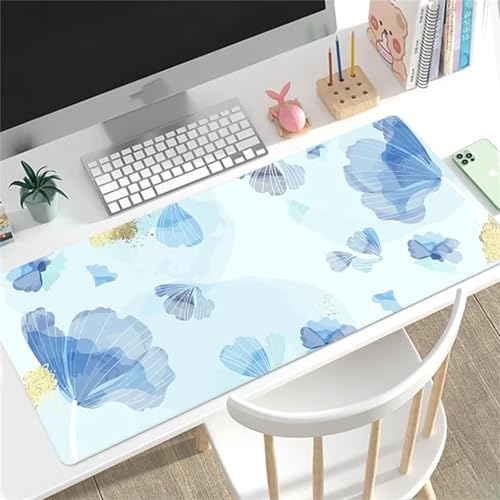 Gaming Mauspad XXL,Abstrakte Blume Large Mouse Pad, rutschfeste Gummibasisgenähte Anti-Fray-Kanten für Home Office 700x400x2mm von fghgbf