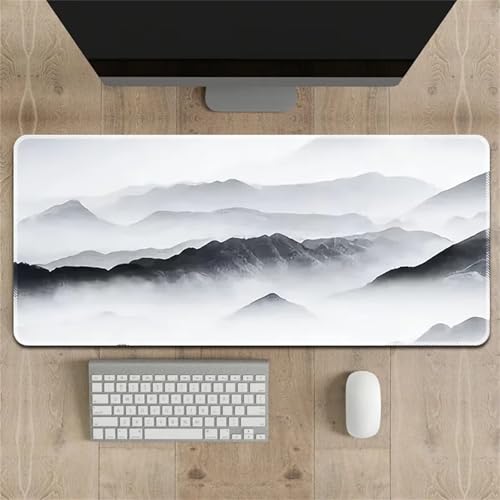 Gaming Mauspad XXL,Graphit Landschaft Large Mouse Pad, rutschfeste Gummibasisgenähte Anti-Fray-Kanten für Home Office 900x400x3mm von fghgbf