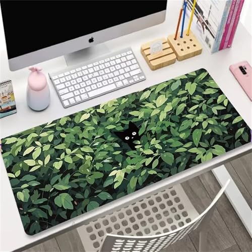 Gaming Mauspad XXL,Grün Large Mouse Pad, rutschfeste Gummibasisgenähte Anti-Fray-Kanten für Home Office 600x300x2mm von fghgbf