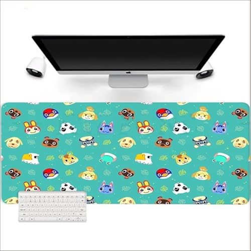 Gaming Mauspad XXL,Grüne Tiere Large Mouse Pad, rutschfeste Gummibasisgenähte Anti-Fray-Kanten für Home Office 1500x800x3mm von fghgbf