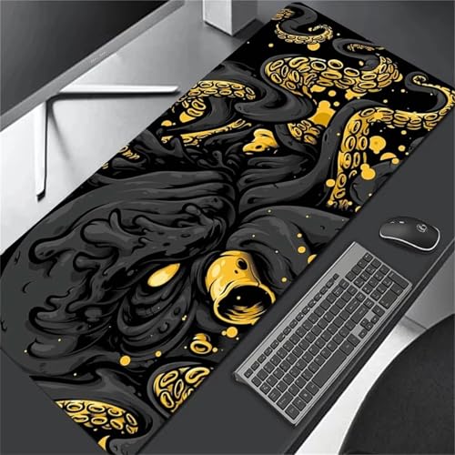 Gaming Mauspad XXL,Schwarz Large Mouse Pad, rutschfeste Gummibasisgenähte Anti-Fray-Kanten für Home Office 1200x600x3mm von fghgbf