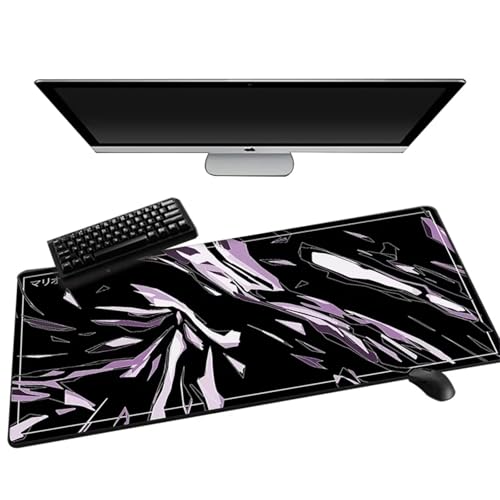 Gaming Mauspad XXL,Schwarz Large Mouse Pad, rutschfeste Gummibasisgenähte Anti-Fray-Kanten für Home Office 1500x800x2mm von fghgbf