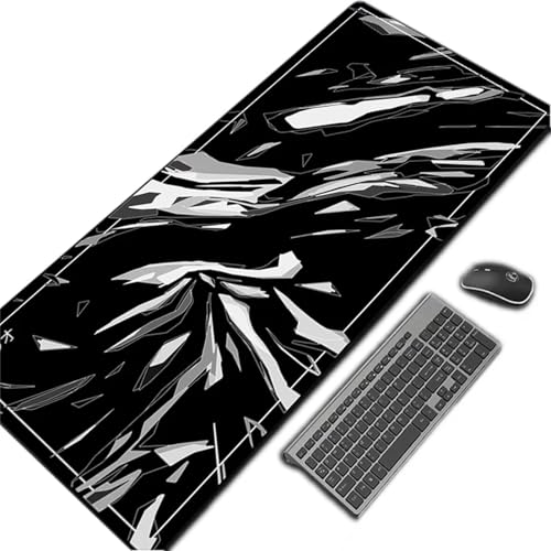 Gaming Mauspad XXL,Schwarz Large Mouse Pad, rutschfeste Gummibasisgenähte Anti-Fray-Kanten für Home Office 1500x800x2mm von fghgbf