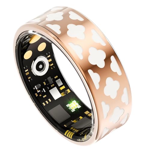 Rosegold Smartringe für Damen Smart Ring Android Blutdruckmessung SpO2 Schlaftracker Pulsmesser Schrittzähler Smartring Smarter Fitness Ring Tracker Sleep Blutdruck Tracking IOS Finger Fitnessring von findtime