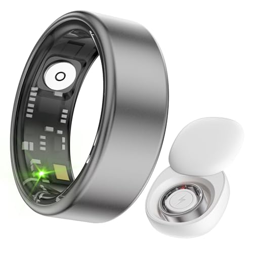 Smart Ring Android IOS Fitness Ring Tracker Smartringe für Herren Damen Schlaftracker Pulsmesser Aktivitätstracker Schrittzähler Sport Smartring Fitnessring Herzfrequenz Schwarz Rosegold Silber von findtime