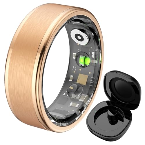 Smart Ring mit Ladecase Silber Rosegold Schwarz Smartring Herren Damen Fitness Ring Tracker Fitness Ring Damen Tracking Schlaftracker Android IOS Pulsmesser Fitnessring Schrittzähler Gesundheitsring von findtime