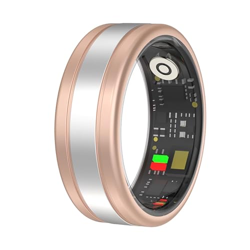 Smartringe für Herren Damen Smart Ring Android Schlaftracker Gestensteuerung Pulsmesser Fitness Ring Tracker Smartring Fitnessring Schrittzähler Herzfrequenz Sport IOS Fitnesstracker Rosegold Schwarz von findtime