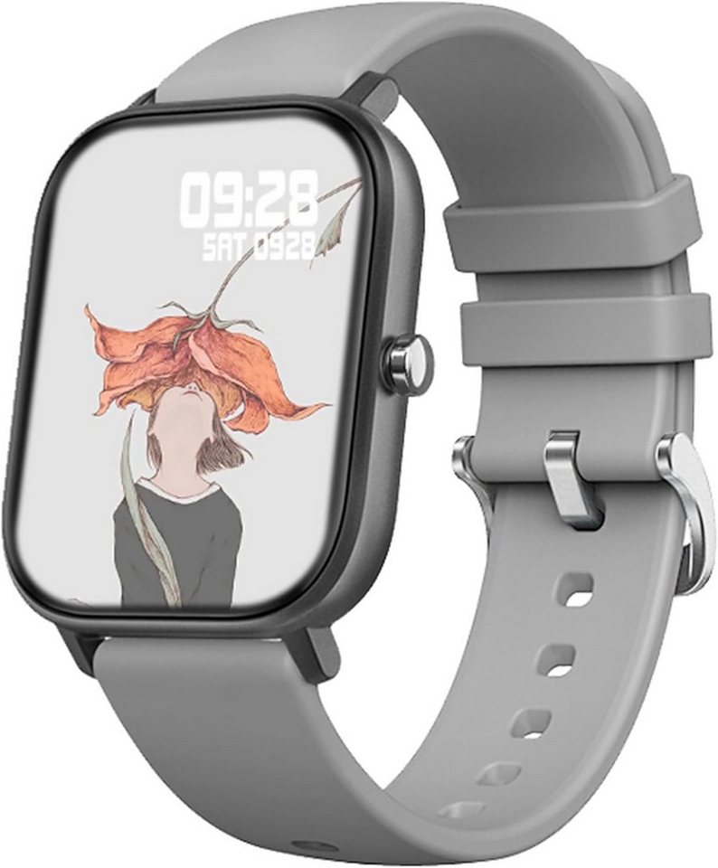 findtime Blutdruckmessung Smartwatch (1,04 Zoll, Android, iOS), Personalisiertem Bildschirm Sportuhr Musik Kamera Puls Schrittzähler von findtime