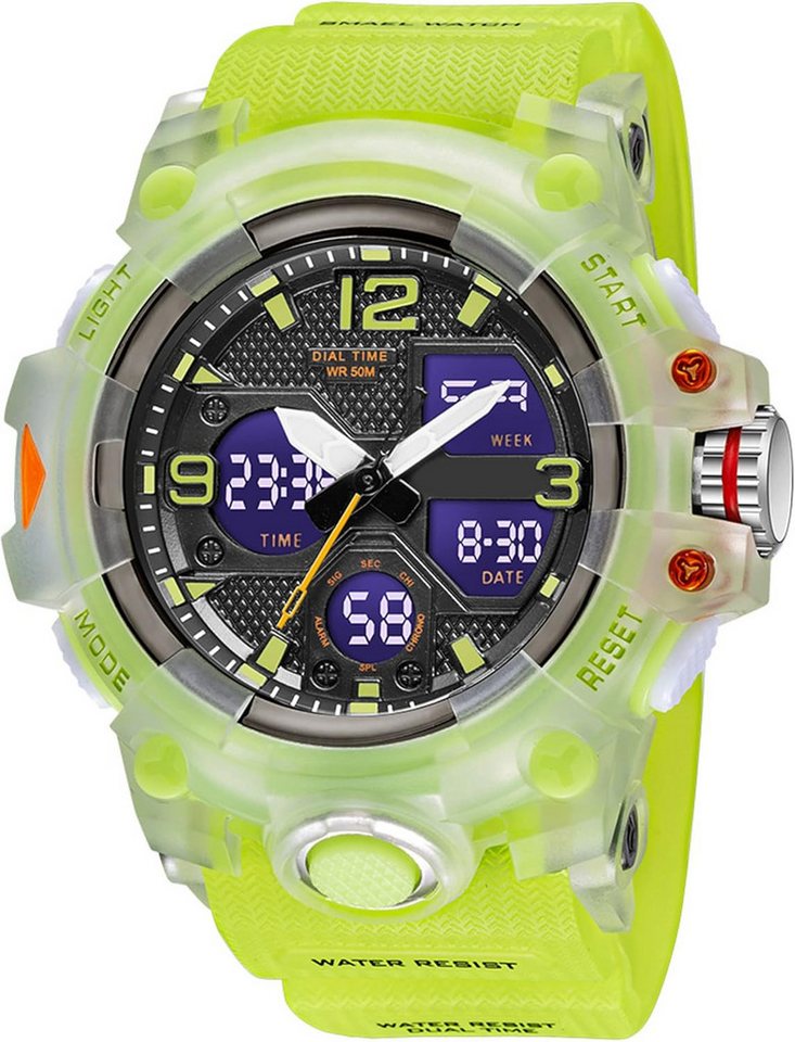 findtime Digitale Herren's Militär Sport Watch (2,2 Zoll), 5ATM Wasserdicht Outdoor mit Licht Alarm Kalender Stoppuhr für Männer von findtime