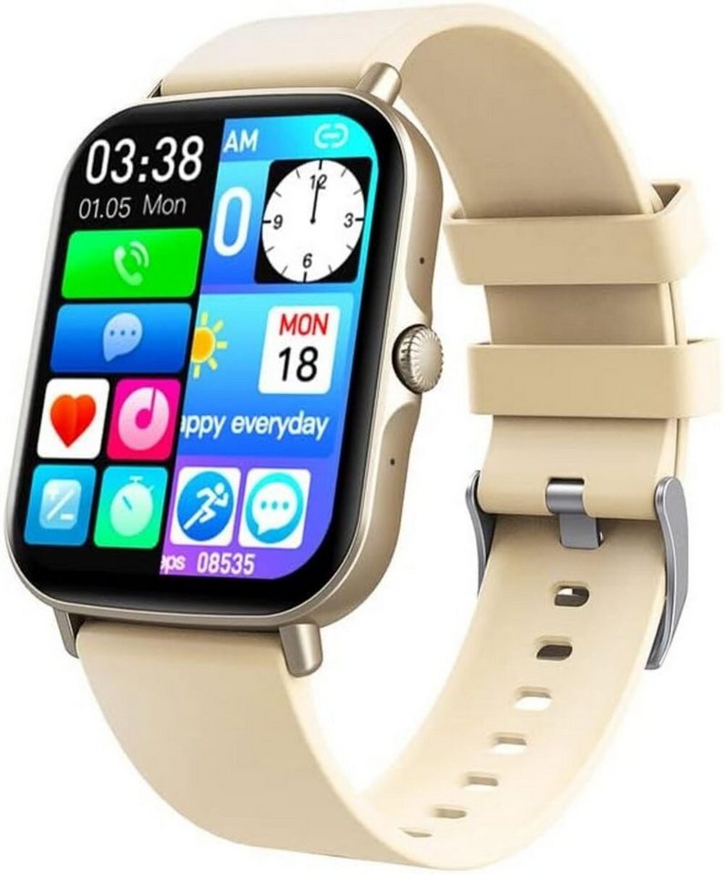 findtime Multi-UI-Umschaltung Smartwatch (1,69 Zoll, Android iOS), Armbanduhr Sport Herzfrequenzmonitor Schrittzähler Kalorien Android von findtime