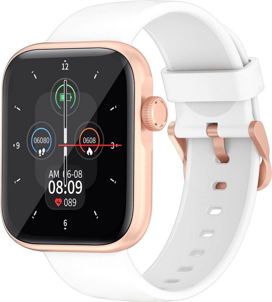 findtime Personalisiertes Zifferblatt Smartwatch (1,69 Zoll, Android iOS), Armbanduhr Sport Herzfrequenzmonitor Schrittzähler Kalorien Android von findtime