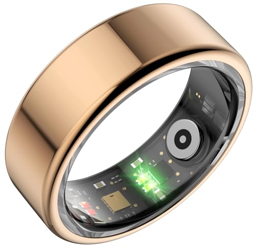 findtime Smart Ring Fitness Ring Tracker Smartringe für Herren Damen IP68 Wasserdicht Tracking Ring mit Schrittzähler Kalorien Herzfrequenz Schlaftracker Android iOS, FSRWY02Gold#11 von findtime