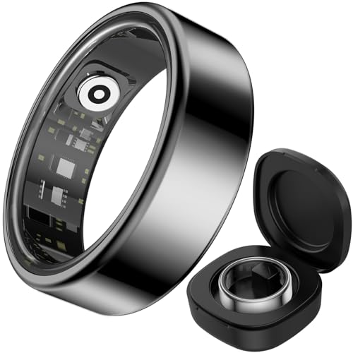 findtime Smartring Damen Herren Smart Ring Android iOS Fitness Ring Tracker Schrittzähler Pulsmesser Schlaf Ring IP68 Wasserdicht Smartringe für Herren Damen Health Tracking Ring Fitnessring von findtime