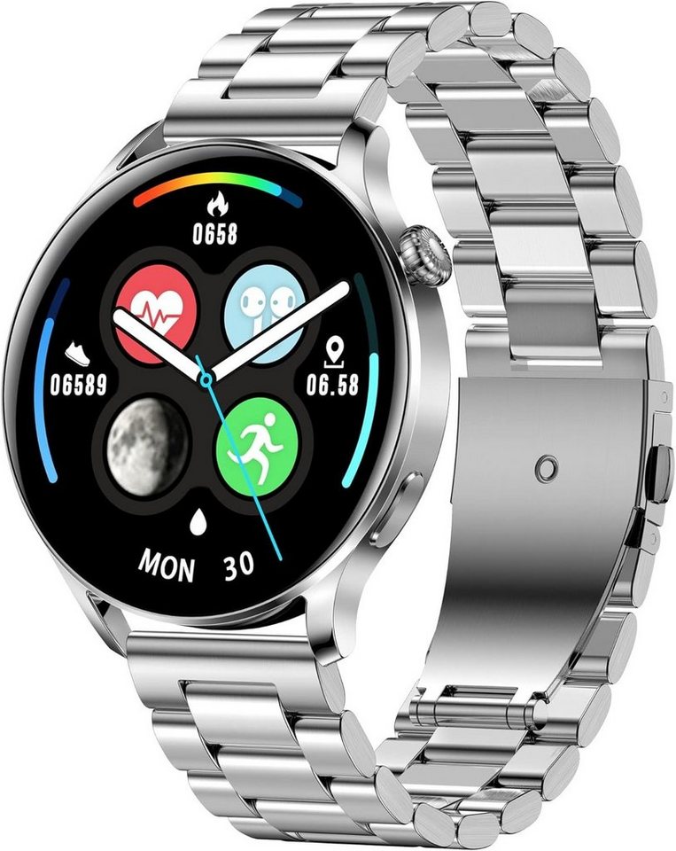 findtime Smartwatch (1,3 Zoll, Android, iOS), Herren Damen Bluetooth Anruf,Text erinnern Herzfrequenz Blutdruck IP67 von findtime