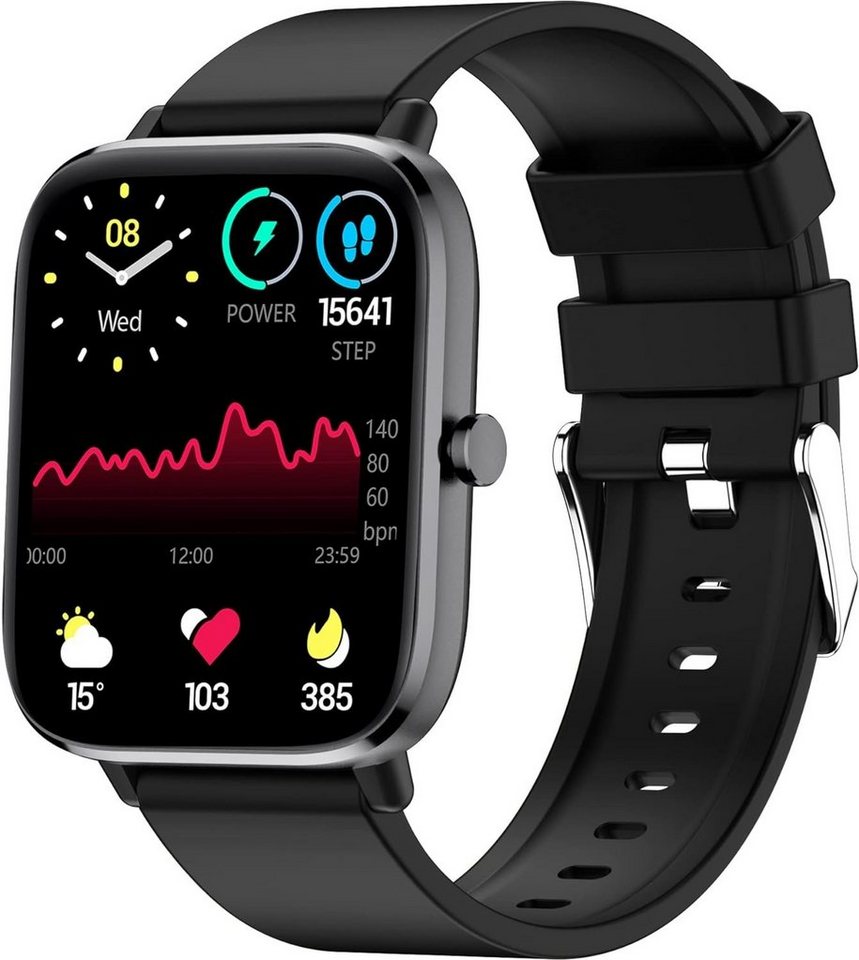findtime Smartwatch (1,7 Zoll, Android, iOS), Telefonieren mit personalisiertem Bildschirm Sportuhr Musiksteuerung von findtime