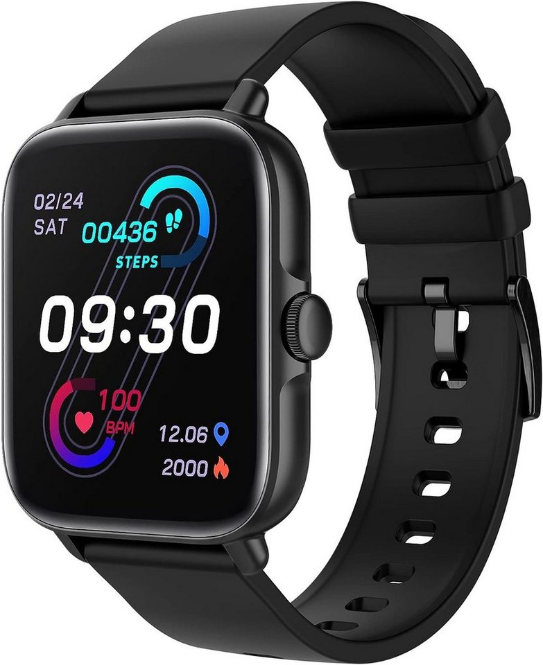 findtime Smartwatch (1,7 Zoll, Android iOS), Fitnessuhr mit Anruffunktion Gesundheitsuhr Sportuhr Aktivitätstracker von findtime