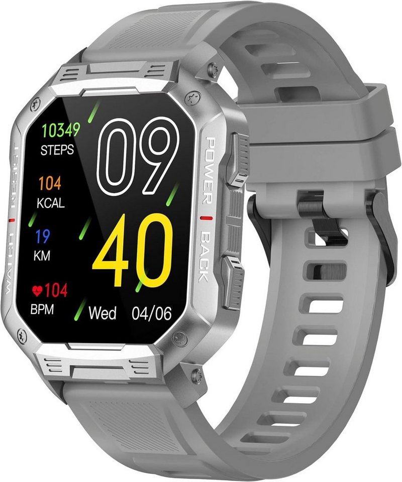 findtime Smartwatch (1,83 Zoll, Android, iOS), mit Sportuhren Fitnessuhr Wasserdicht Armbanduhren Outdoor Military von findtime