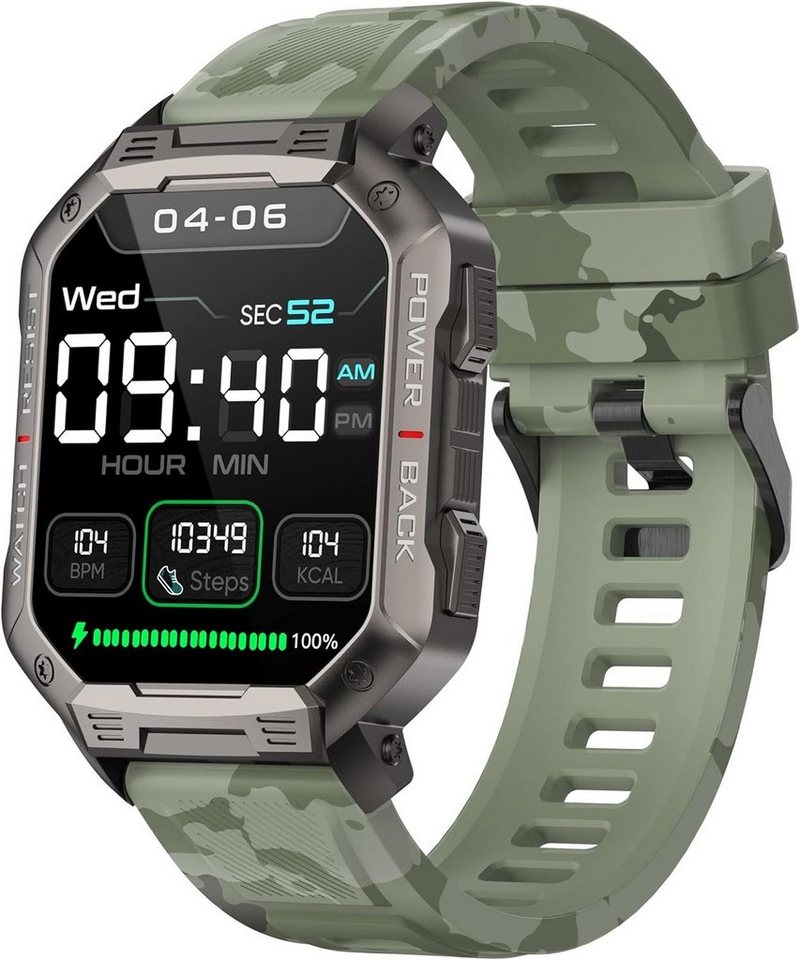 findtime Smartwatch (1,83 Zoll, Android, iOS), mit Telefonfunktion Sportuhren Fitnessuhr Wasserdicht Armbanduhren von findtime