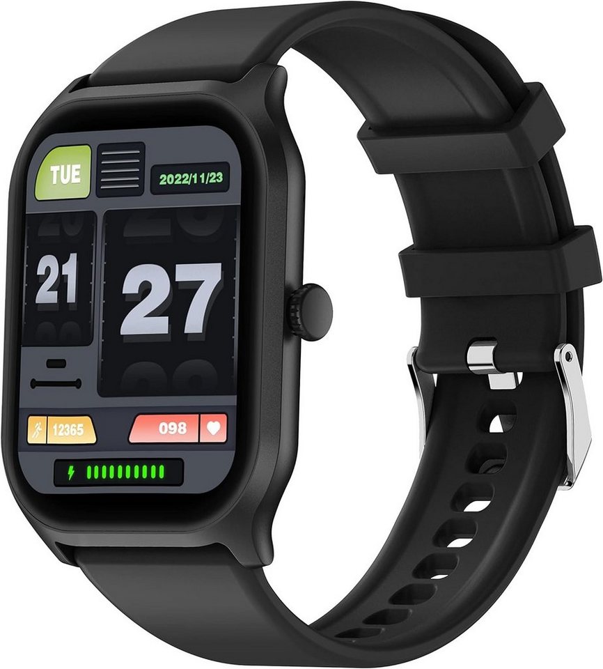 findtime Smartwatch (2,1 Zoll, Android iOS), Herren Telefonfunktion Blutdruckmessung Pulsuhren Laufuhr Fitnessuhr von findtime