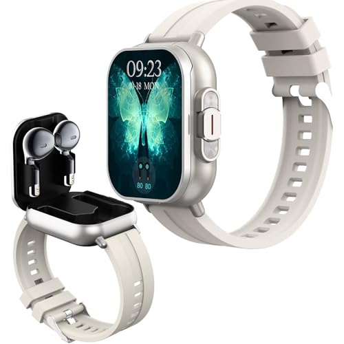 findtime Smartwatch mit Kopfhörer Uhr mit Kopfhörer drin kabellos unsichtbar Mini klein in Ear Kopfhörer Bluetooth Earbuds Pulsuhr Schrittzähler Gesundheitsuhr Sportuhr Herren Musik von findtime