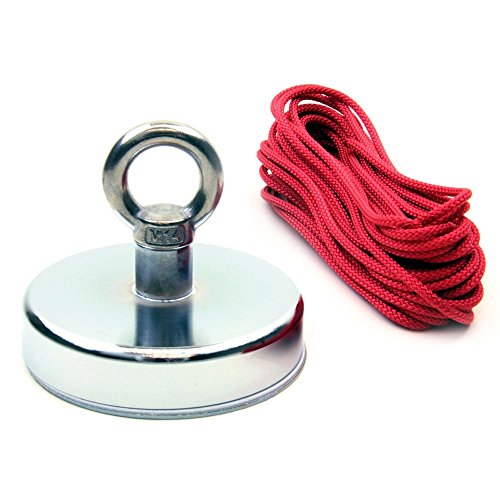 Ferrit - Wiederherstellungsmagnet Mit M14 Eyebolt und 10 M Seil Für Magnetfischen, Erholung und Schatzsuche - 125mm Durchmesser x 100mm Hoch - 130kg Zug - Pack von 10 Ferrit - Wiederherstellungsmagnet Mit M14 Eyebolt und 10 M Seil Für Magnetfischen, Erholung und Schatzsuche - 125mm Durchmesser x 100mm Hoch - 130kg Zug - Pack von 10 von first4magnets