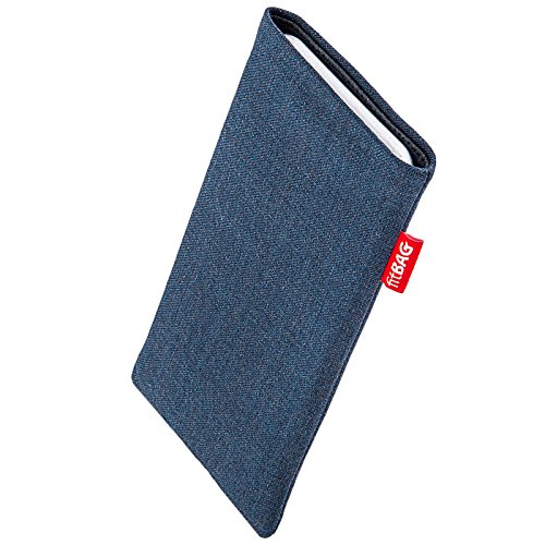 fitBAG Jive Blau Handytasche für Samsung Galaxy Z Fold5 / Z Fold 5 Tasche aus Textil-Stoff mit Microfaserinnenfutter | Hülle mit Reinigungsfunktion | Made in Germany von fitBAG