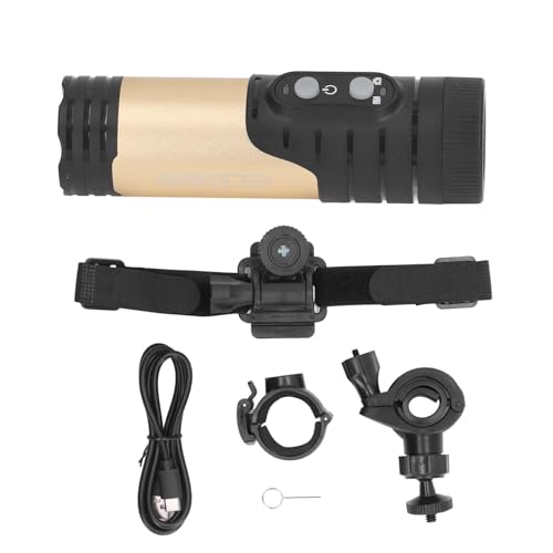 flexman HD 1080P Helmkamera, 12 MP Kabellose Fahrrad Motorrad Helmkamera mit Helmhalterung, Reithalterung, Anti Shake wasserdichte Outdoor Sport Action Kamera (Gold) von flexman