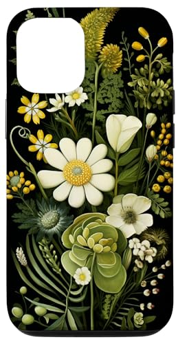 Hülle für iPhone 15 Olivgrüne Boho-Wildblumen von flowers Design