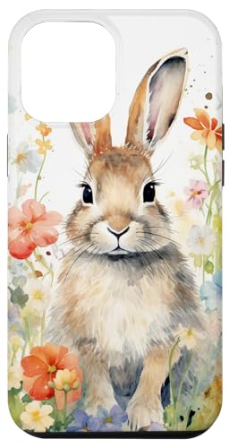 Hülle für iPhone 15 Plus Niedliches Kaninchen Wildblumen Tier Aquarell Liebhaber Bunny von flowers Design