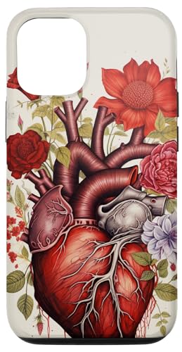 Hülle für iPhone 15 Pro Anatomisches Herz und Blumen für Ihre Liebe von flowers Design