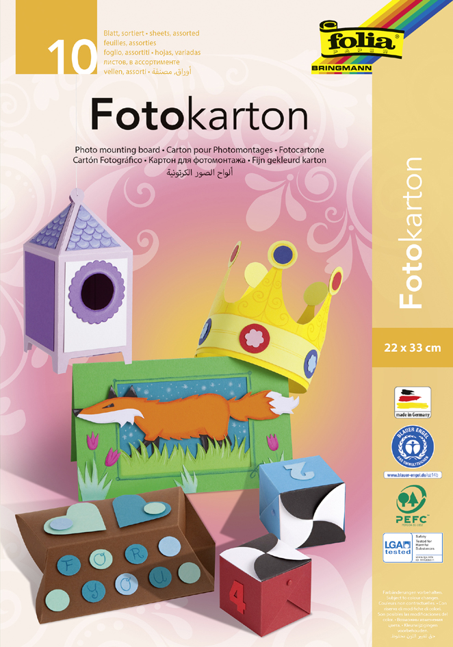 folia Fotokartonmappe, 220 x 320 mm, farbig sortiert von folia