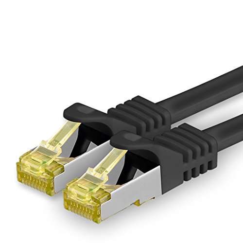 freiwerk 1X 5.0 M - CAT-7 Cat.7 Netzwerk-Kabel, Ethernet, Lan & Patch Kabel RJ-45 SFTP 10GB/s - schwarz von freiwerk