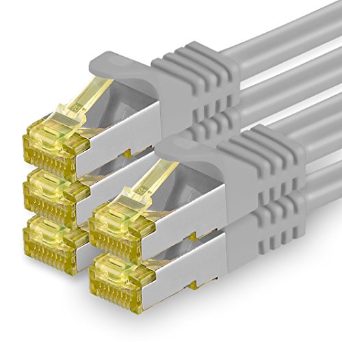 freiwerk 5x 0.5 M - CAT-7 Cat.7 Netzwerk-Kabel, Ethernet, Lan & Patch Kabel RJ-45 SFTP 10GB/s - grau von freiwerk