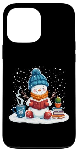 Hülle für iPhone 13 Pro Max Niedlicher gemütlicher Schneemann Lesebuch Winterliebhaber Xmas Schneemann von funny Winter Snowman Reading Book Xmas snowman tee