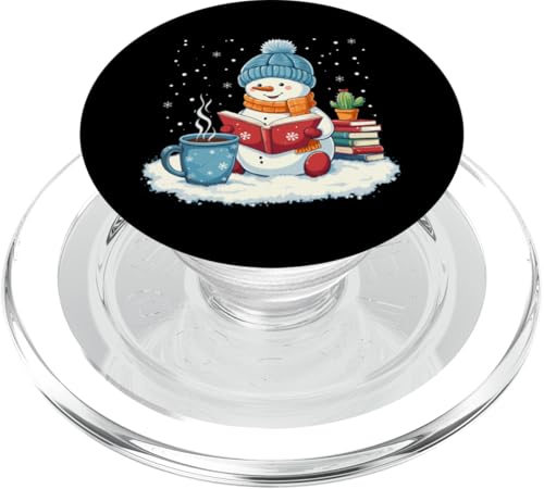 Niedlicher Winter-Schneemann, Lesebuch, Liebhaber, Weihnachtsschneemann PopSockets PopGrip für MagSafe von funny Winter Snowman Reading Book Xmas snowman tee